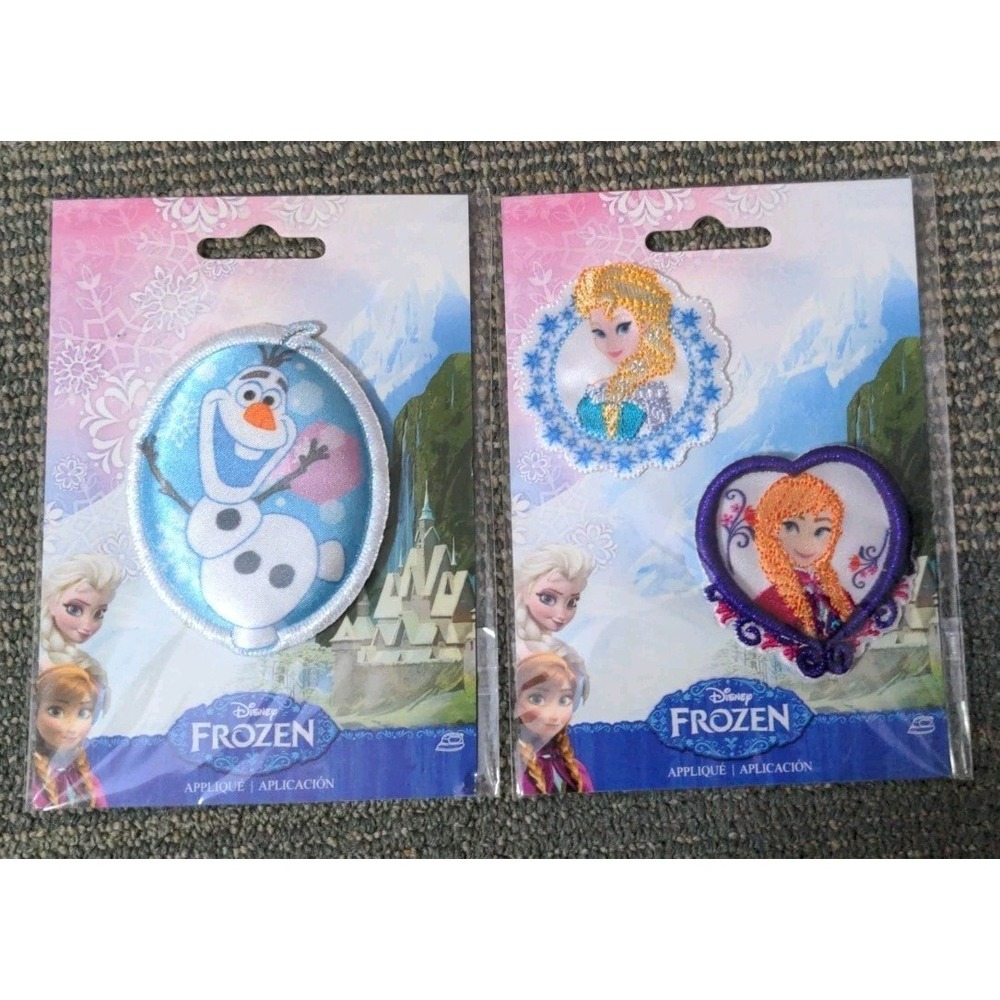 Disney‎ Frozen Anna Elsa OLAF Snowman Iron-On Applique Patch Puffy New